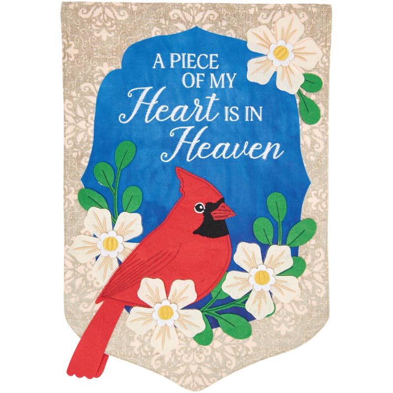 FlagTrends by Carson - "Heart In Heaven" Double Applique Garden Flag