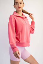 Rae Mode - MODAL SCUBA QUARTER ZIP FUNNEL NECK PULLOVER