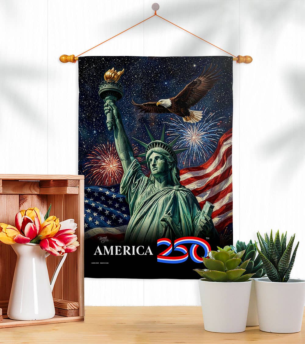 America 250 Flag Statue of Liberty USA 250th Home Decor