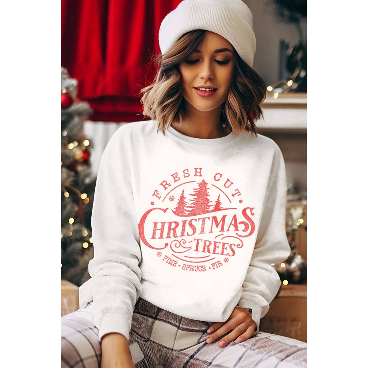CHRISTMAS TREES MINERAL GRAPHIC SWEATWHIRTS