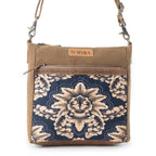 Myra Bag - Crestbloom Vintage Crossbody Bag for Women in navy with print detail