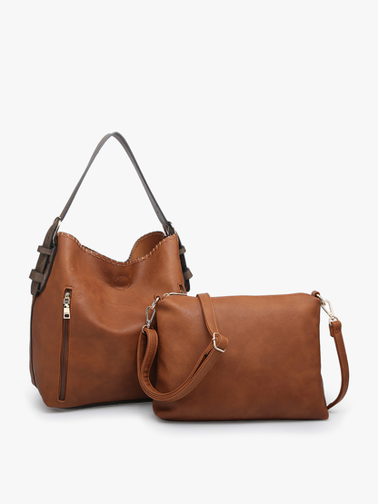 Jen & Co. - M1816A Alexa 2-in-1 Hobo Bag w/Dual Zip Compartments