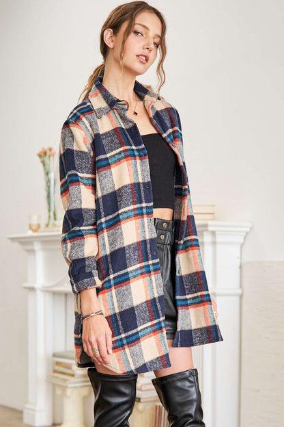 Adore CHECK FLANNEL SHIRT JACKET LONG SLEEVE