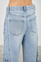 HIGH RISE LOW CURVE BARREL WITH EMBROIDERY Saige Denim