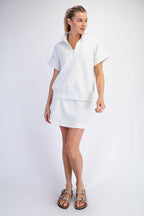 Rae Mode - MODAL SCUBA QUARTER ZIP SHORT SLEEVE TOP
