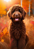 Best of Breed Products - Goldendoodle Chocolate -   Falling Leaves Garden Flag