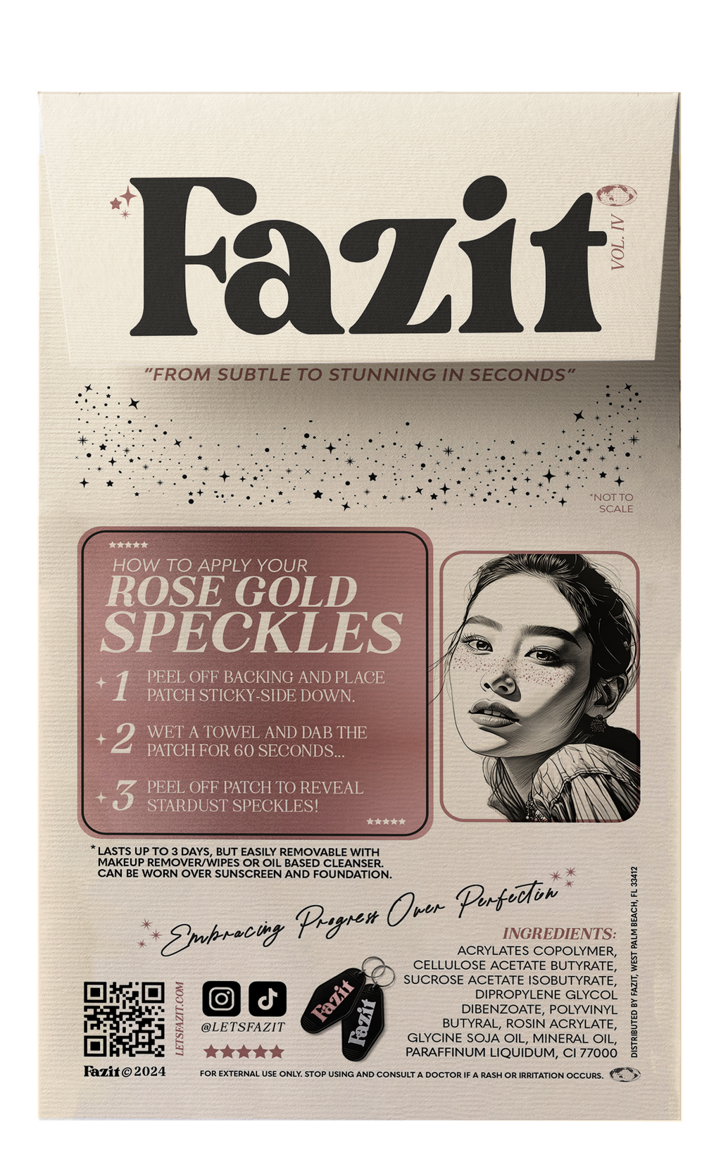 Fazit - Rose Gold Stardust Speckles Makeup Patches