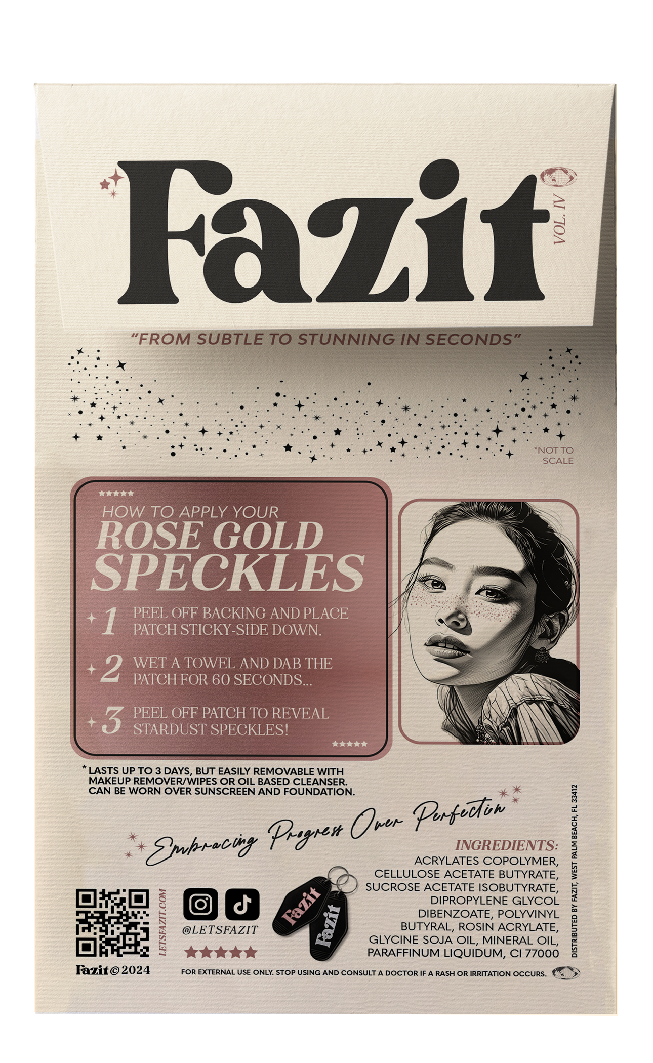 Fazit - Rose Gold Stardust Speckles Makeup Patches