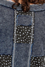 Pol Clothing - Waffle Knit Contrast Patchwork Top