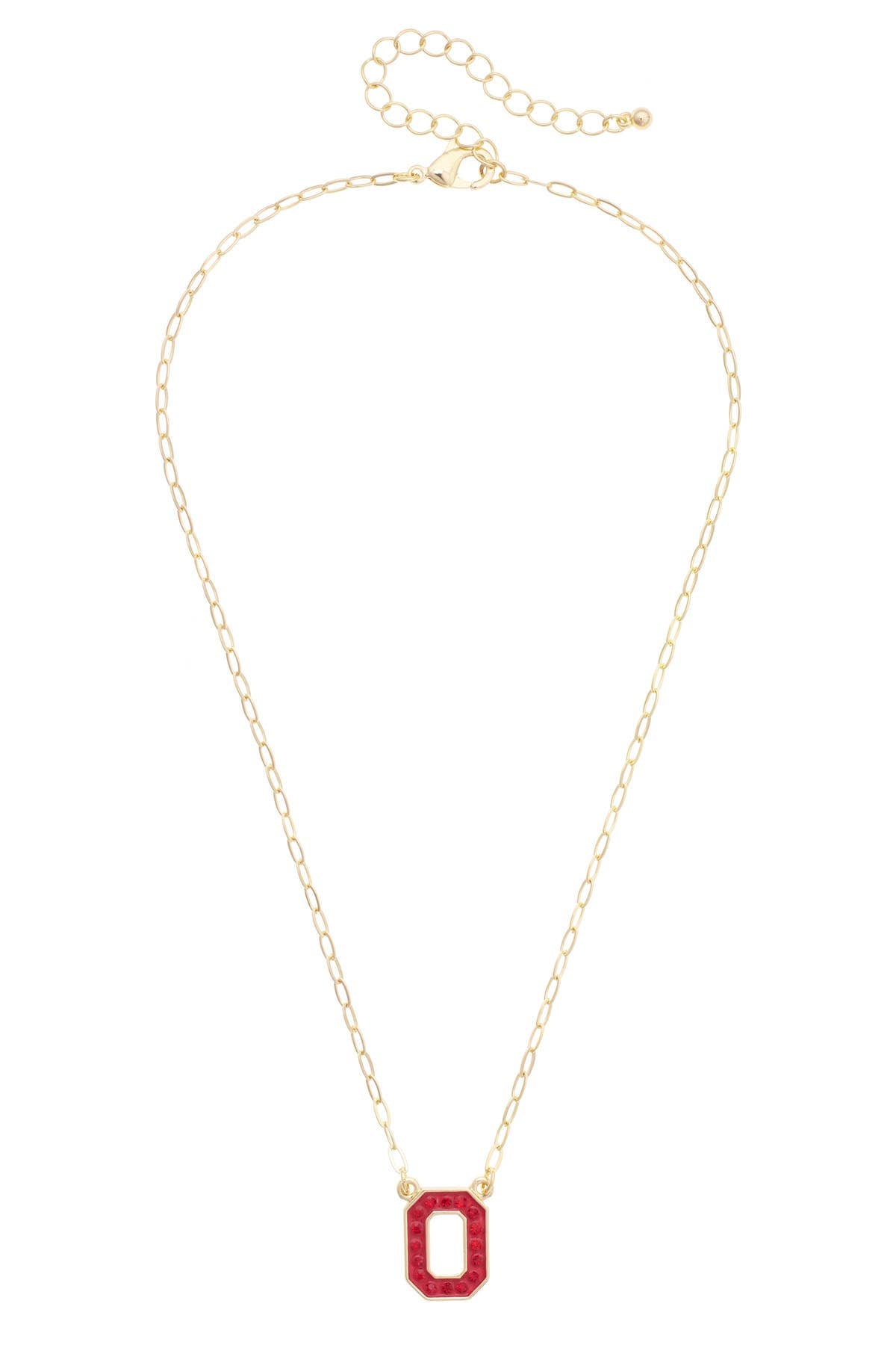Canvas Style - Ohio State Buckeyes Pave Outline Necklace