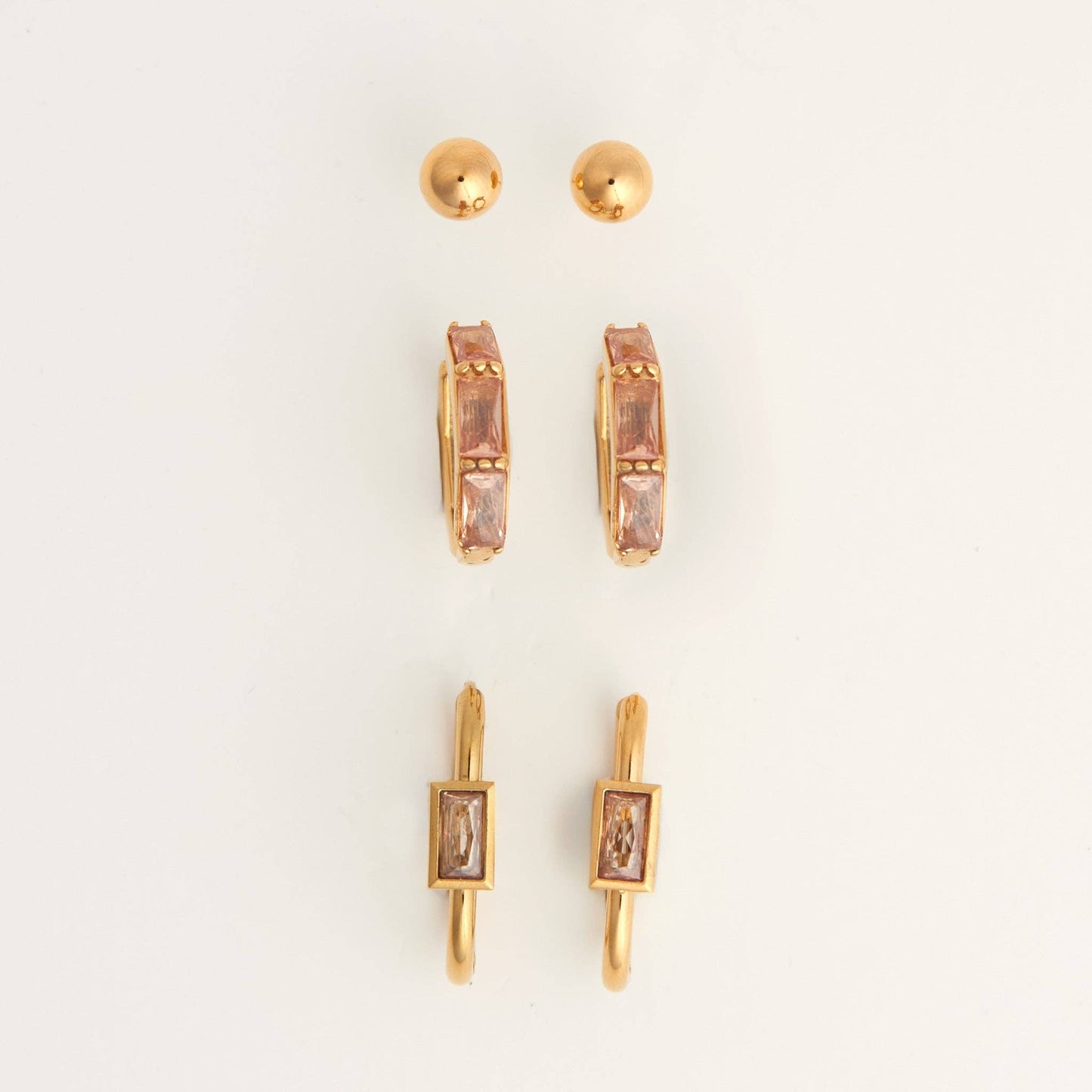 Howard's - Narelle Waterproof Rectangle Hoop Earring Trio