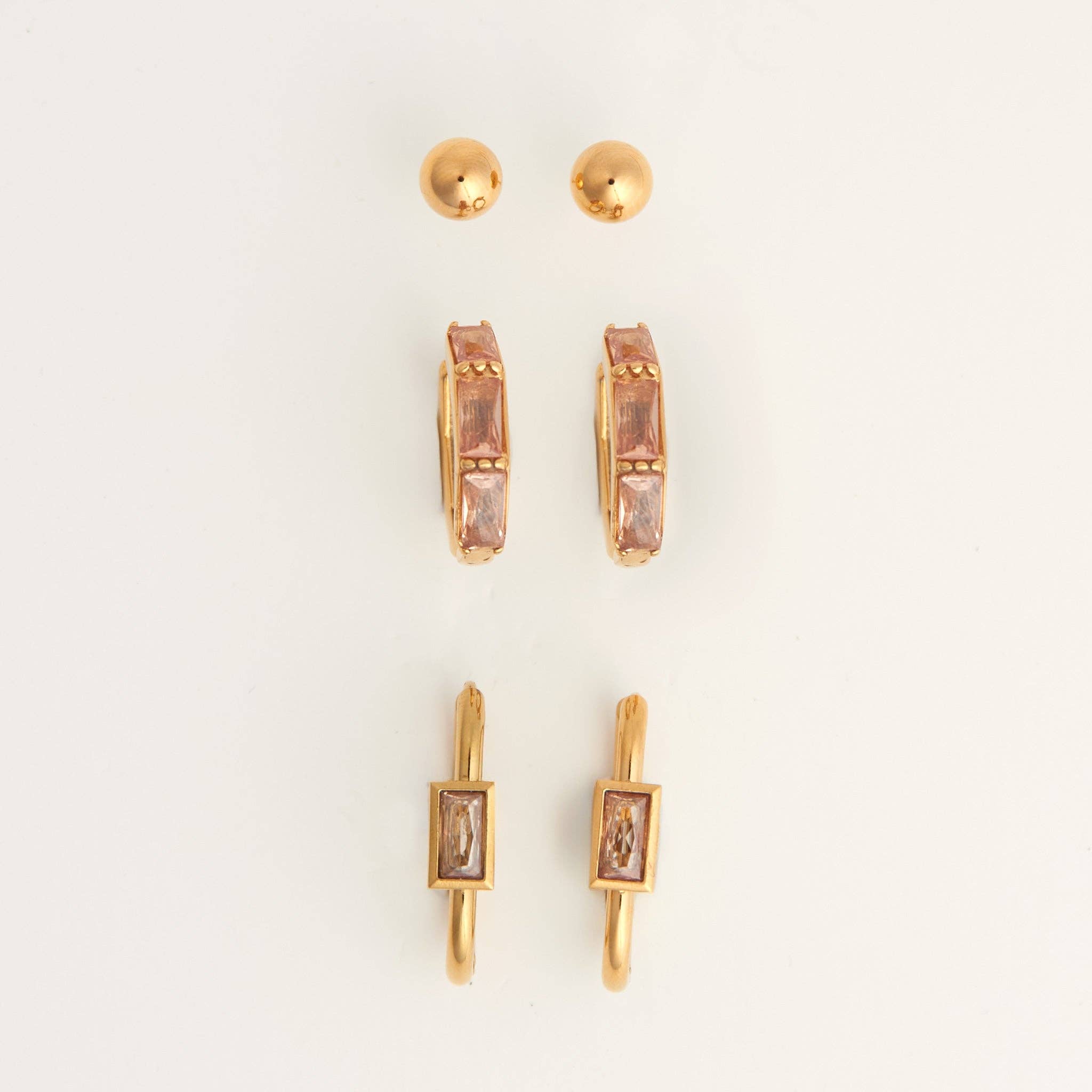 Howard's - Narelle Waterproof Rectangle Hoop Earring Trio