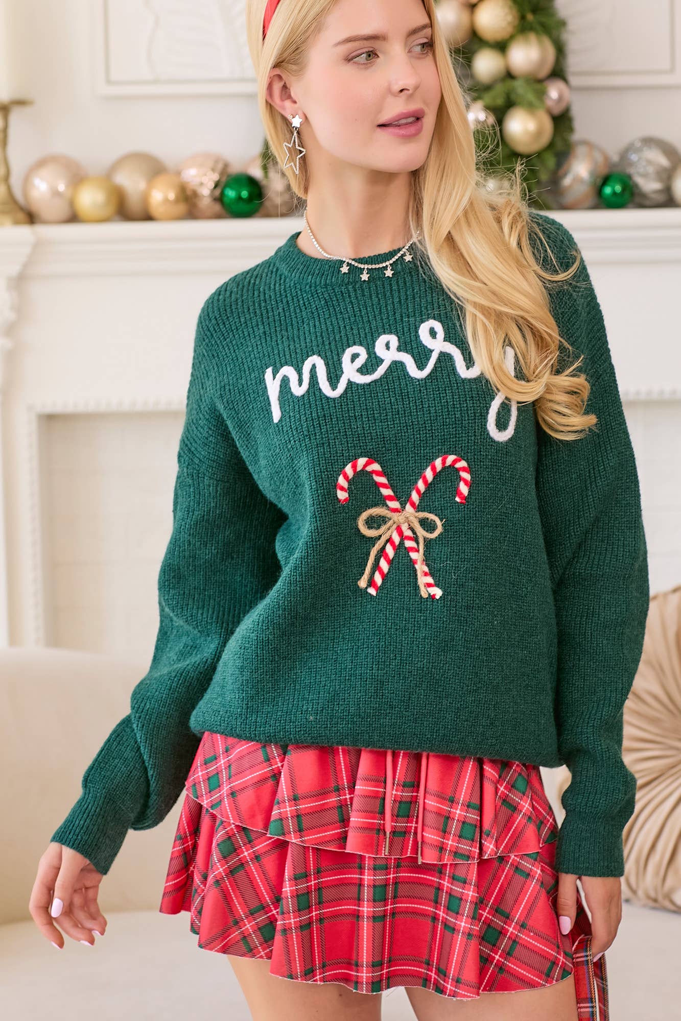 Merry Embroidered Holiday Sweater