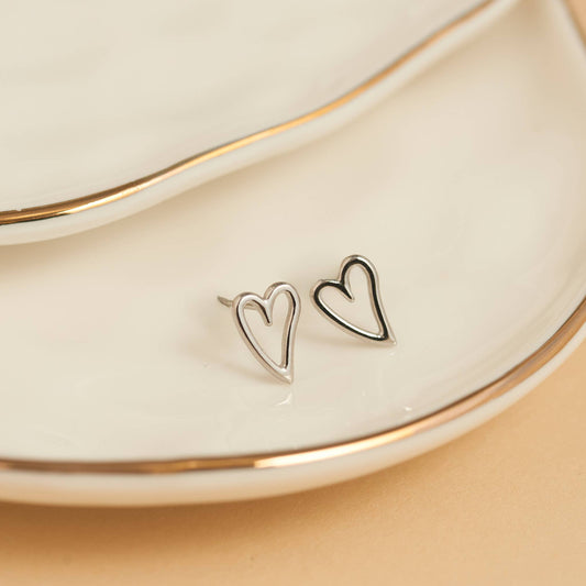 Howard's - Waterproof Earrings Heart Stud in Gold & Stainless Steel