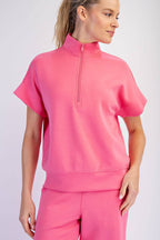 Rae Mode - MODAL SCUBA QUARTER ZIP SHORT SLEEVE TOP