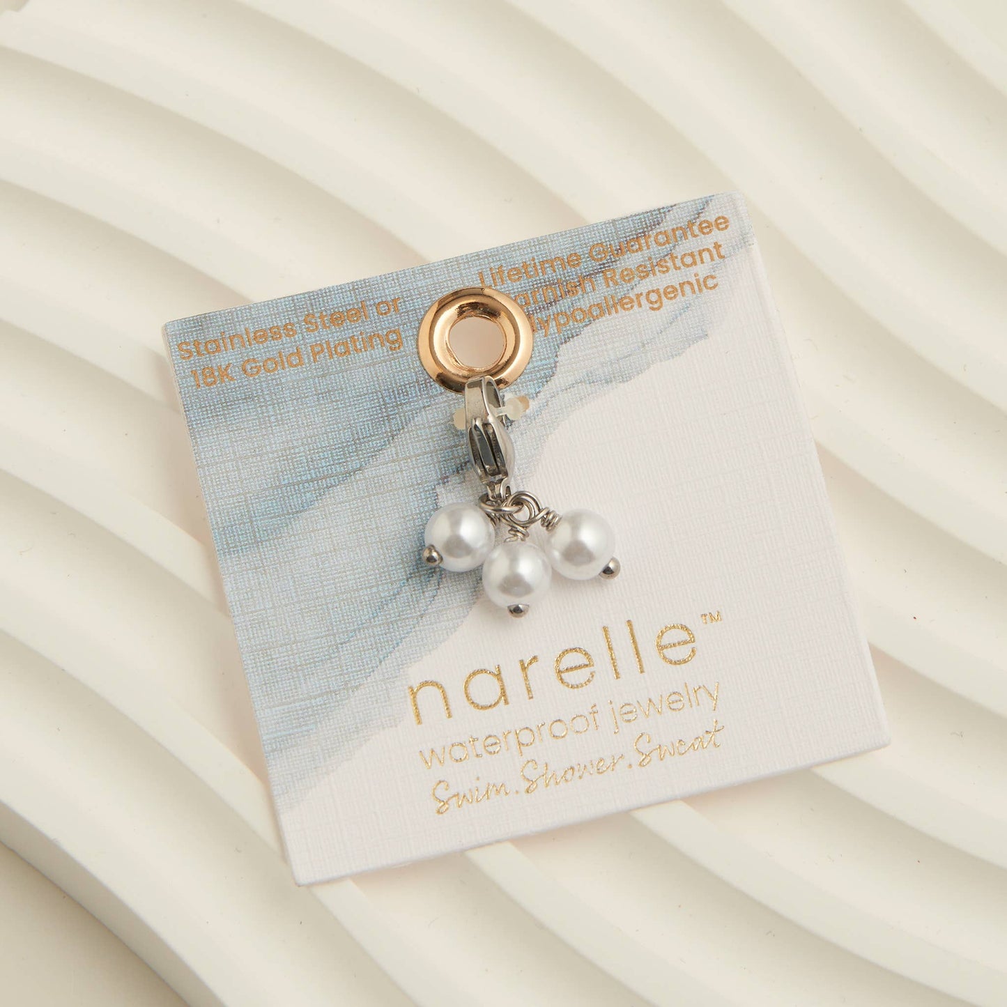 Howard's - Narelle Waterproof Stainless Steel Cluster Pearl Charm