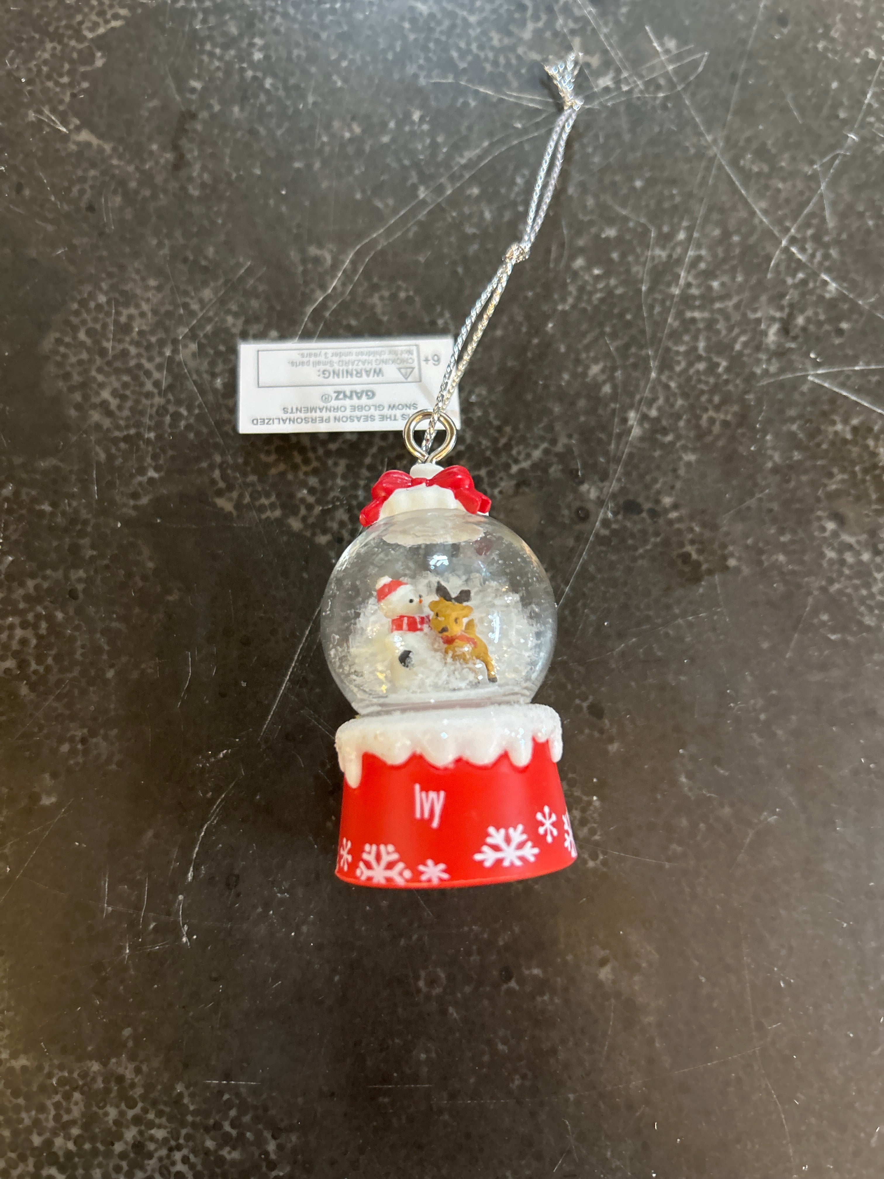 Ivy Mini Snow Globe Ornament