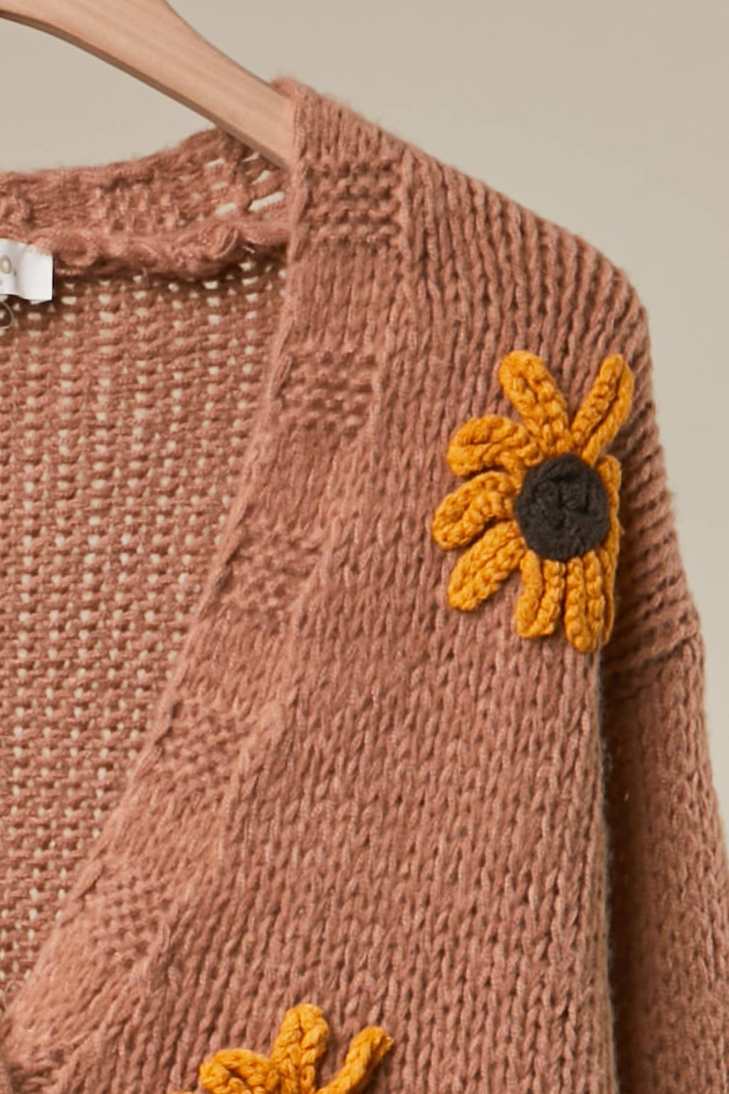 Simply Sunflower Embroidered V Neck Cardigan