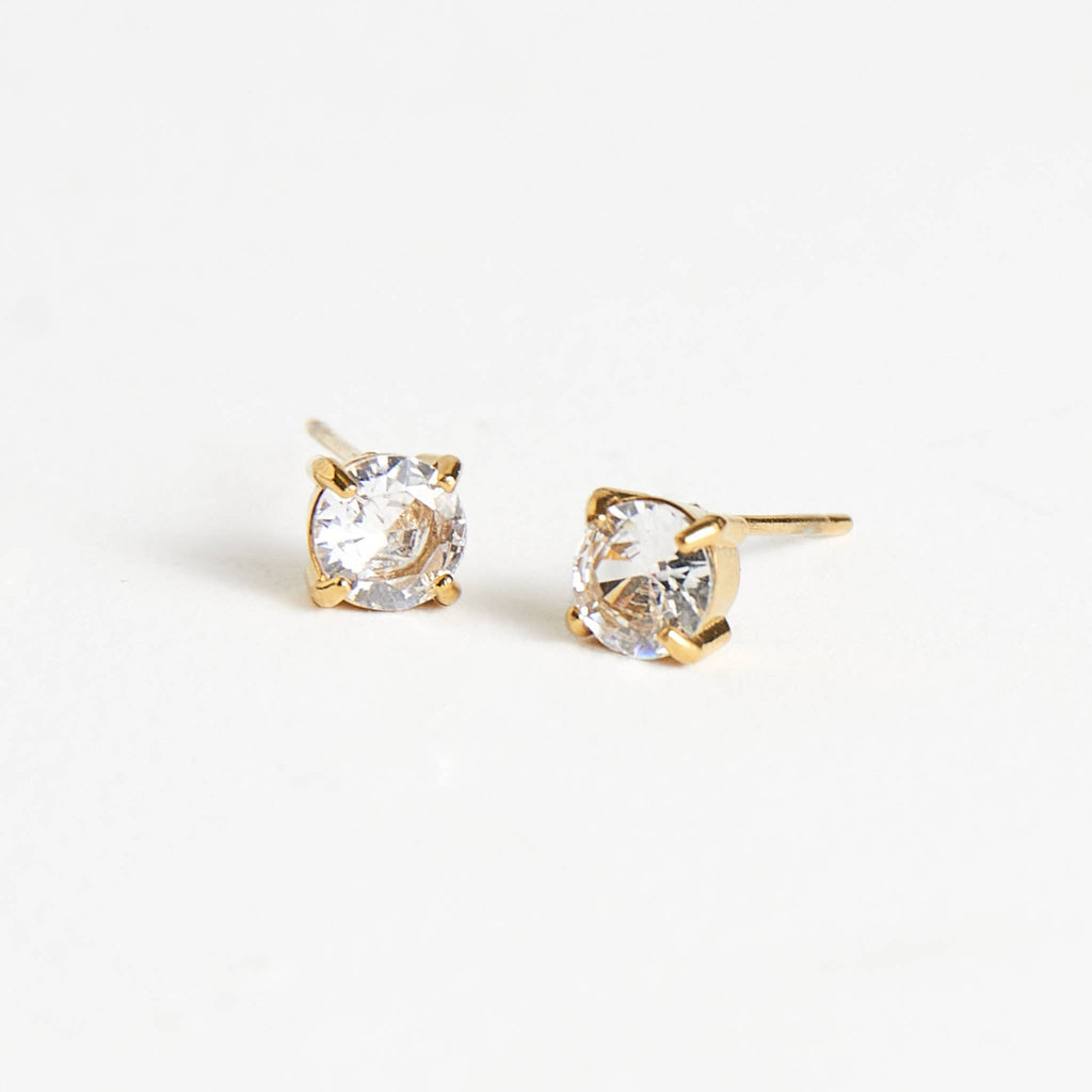 Howard's - Waterproof Earrings 5mm Round Cubic Zirconia Stud Narelle