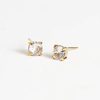 Howard's - Waterproof Earrings 5mm Round Cubic Zirconia Stud Narelle