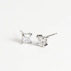 Howard's - Waterproof Earrings 5mm Square Cubic Zirconia Stud Narelle