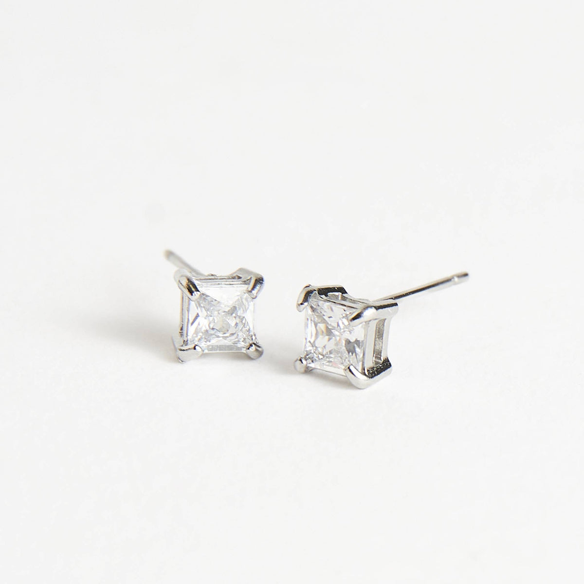 Howard's - Waterproof Earrings 5mm Square Cubic Zirconia Stud Narelle