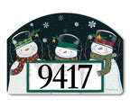 Nighttime Snowman Yard Design