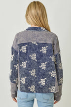 Festive Flower Embroidery Hoodie Jacket