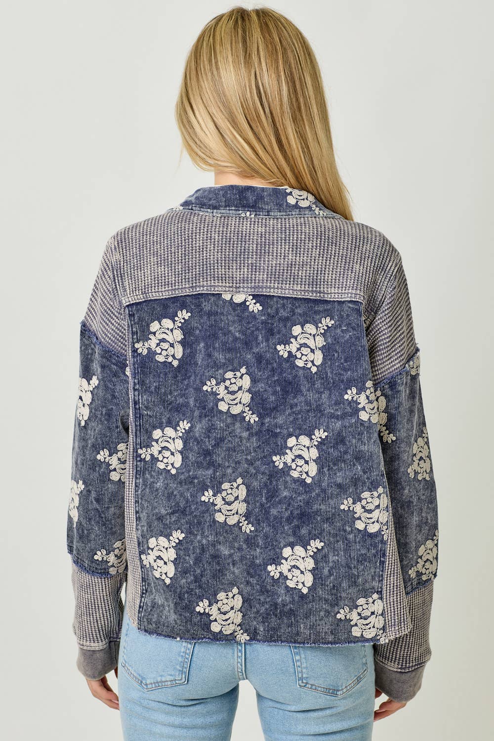 Festive Flower Embroidery Hoodie Jacket