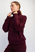 Rae Mode - MODAL SCUBA QUARTER ZIP FUNNEL NECK PULLOVER