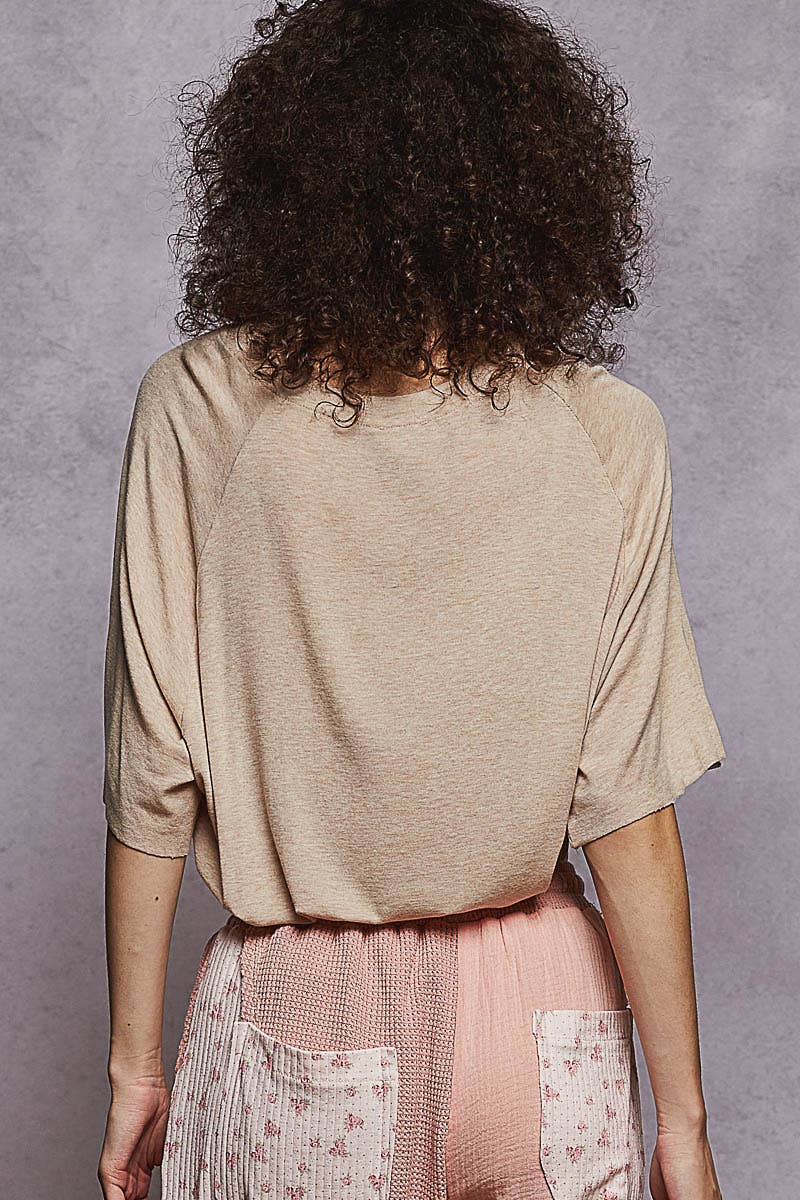 Pol Clothing - Vintage Washed Relaxed Fit Jersey Top Everyday Tee SALE