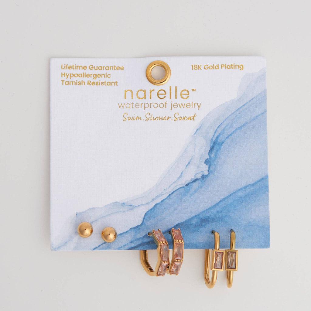 Howard's - Narelle Waterproof Rectangle Hoop Earring Trio