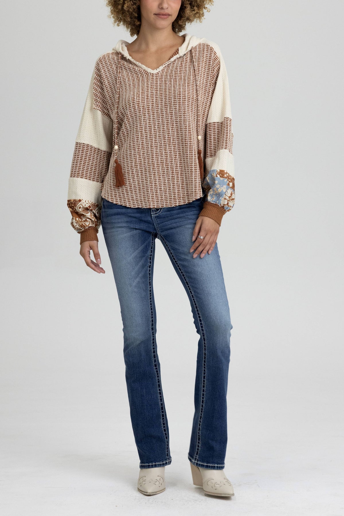 Miss Me - KNIT LONG SLEEVE TOP W/ TASSELS