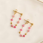 Howard's - Waterproof Earrings Gemstone Beaded Drop Narelle Gold