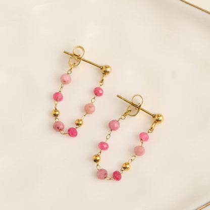 Howard's - Waterproof Earrings Gemstone Beaded Drop Narelle Gold
