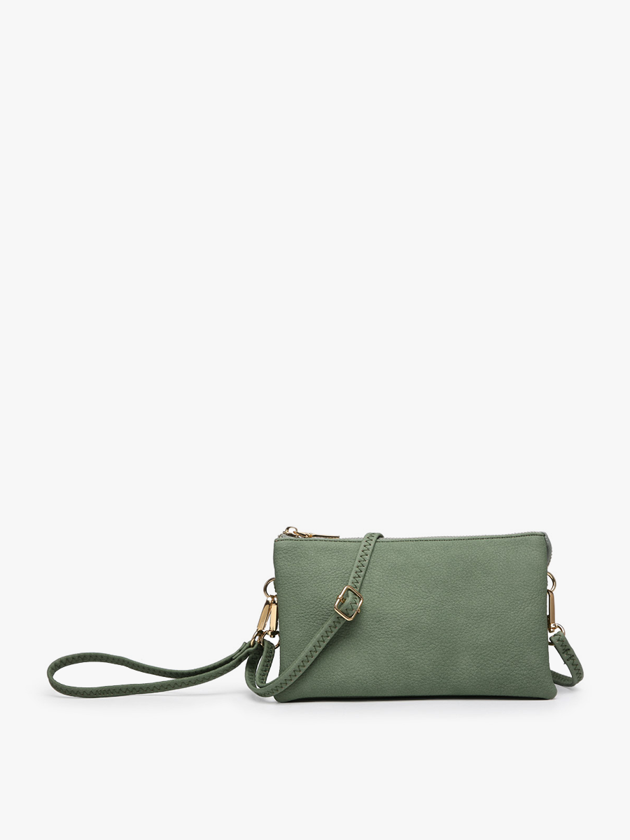 Jen & Co. - M013 Riley Monogrammable 3 Compartment Crossbody/Wristlet