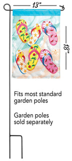 FLIP FLOPS APPLIQUE GARDEN FLAG