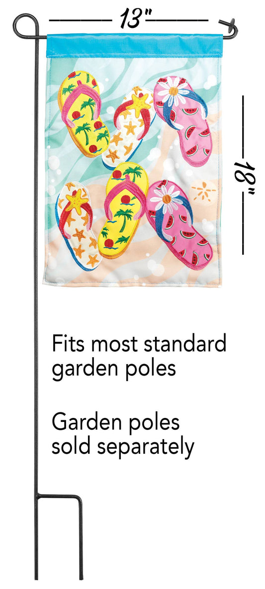 FLIP FLOPS APPLIQUE GARDEN FLAG