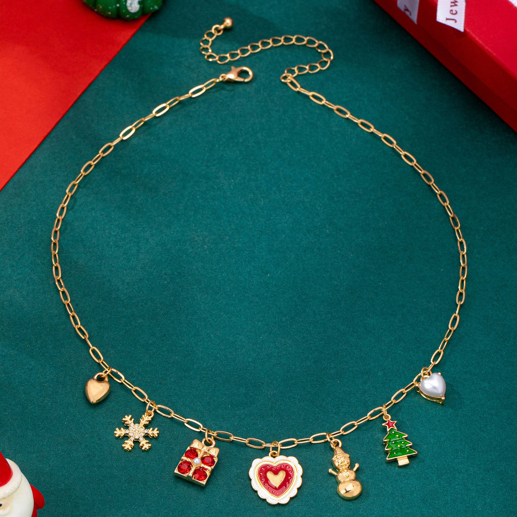 JOSSLYN by wall to wall - CHARM NECKLACE-Christmas Heart Tree Snowflake | 80N93298