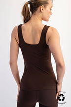 BUTTER FABRIC SQUARE NECKLINE SLEEVELESS TANK TOP