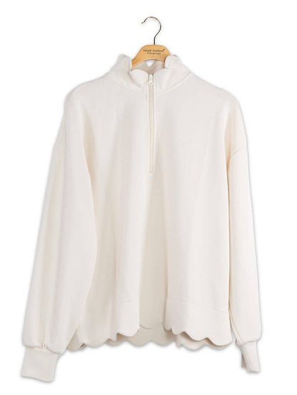 Simply Southern Scalloped Zippered Pullover