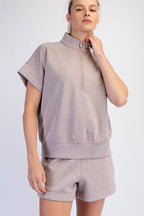 Rae Mode - MODAL SCUBA QUARTER ZIP SHORT SLEEVE TOP
