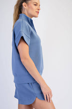 Rae Mode - MODAL SCUBA QUARTER ZIP SHORT SLEEVE TOP
