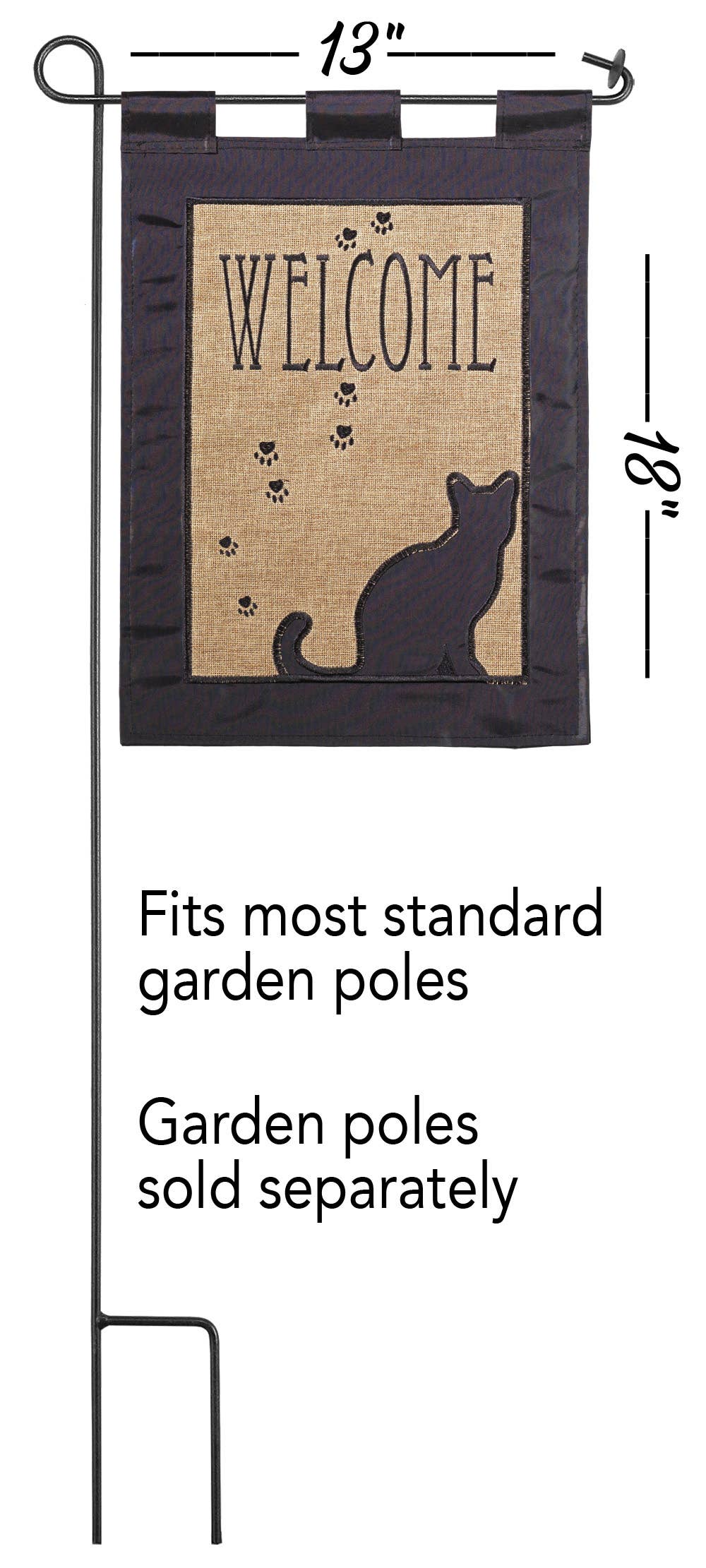 Magnolia - Welcome Cat Burlap Garden Flag