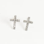 Howard's - Waterproof Earrings Pave Cross Stud Gold & Steel Narelle