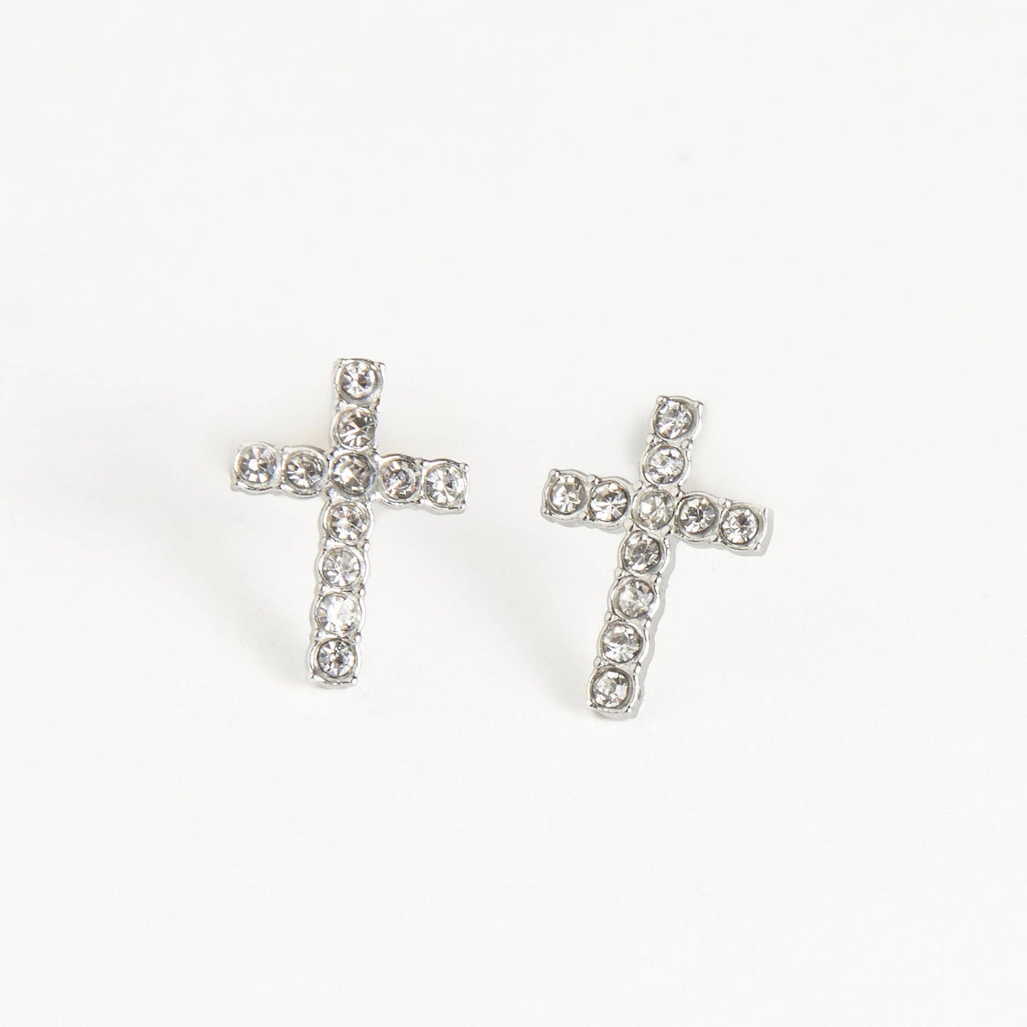 Howard's - Waterproof Earrings Pave Cross Stud Gold & Steel Narelle
