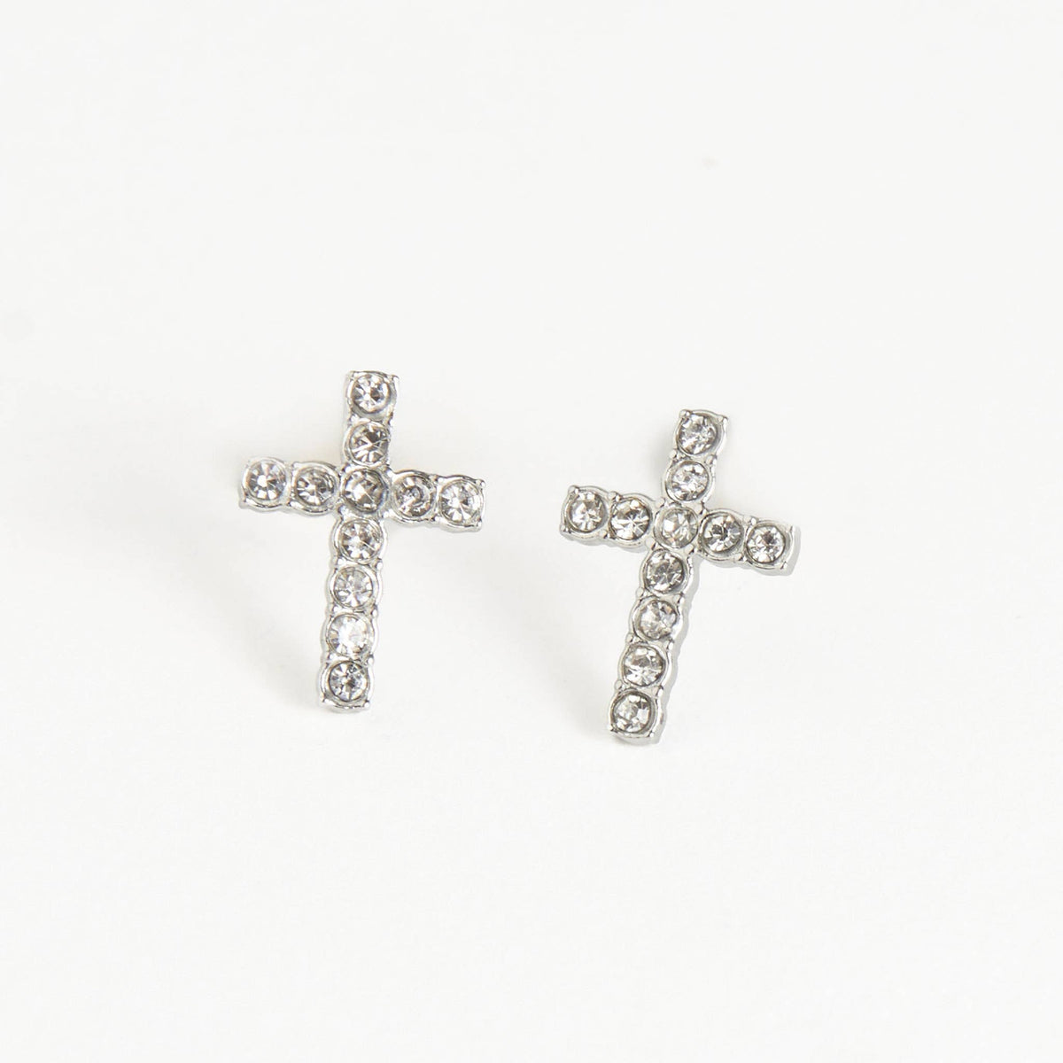 Howard's - Waterproof Earrings Pave Cross Stud Gold & Steel Narelle