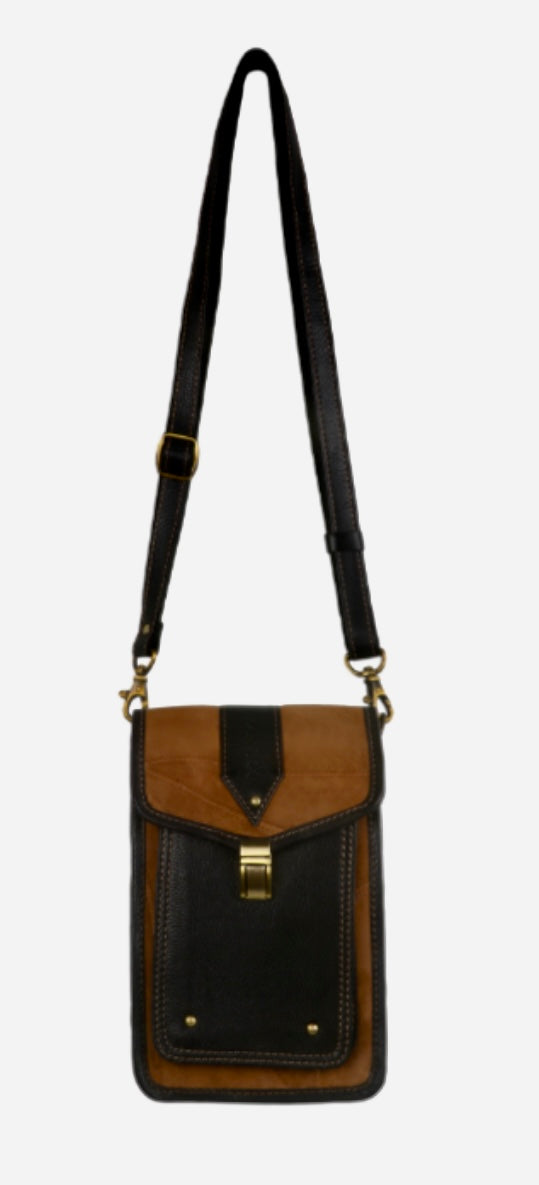 Vaan & Co Small Crossbody Expandable Brown