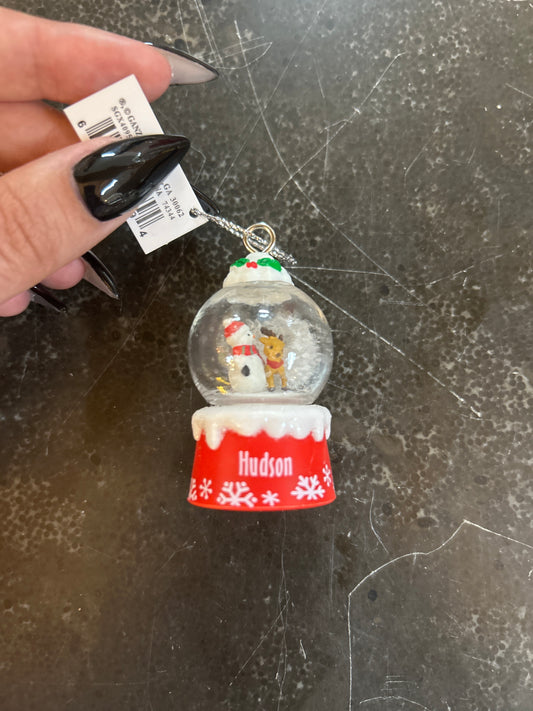 Hudson Mini Snow Globe Ornament