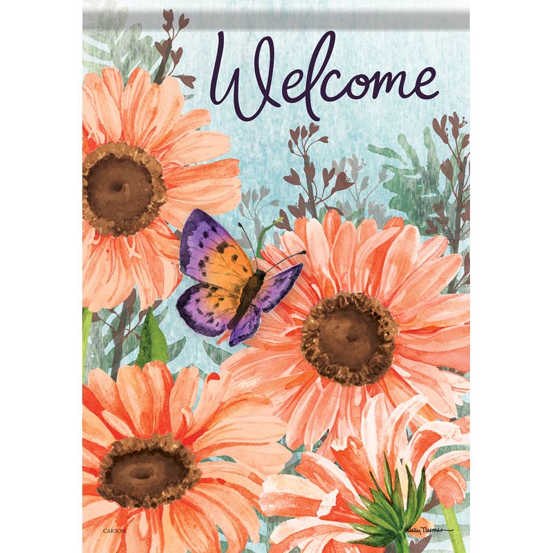 FlagTrends by Carson - "Butterfly Gerberas" Dura Soft™ Garden Flag